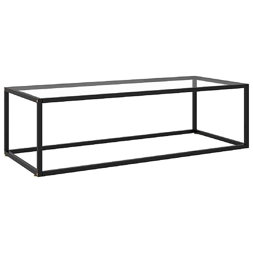 Maison Chic Table basse,Table Console Table d'appoint, Table pour salon Noir avec verre trempé 120x50x35 cm -MN47689