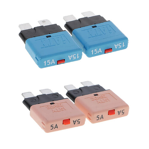 4pcs 28v 15a + 5a mini-lame auto bateau voiture camion fusibles disjoncteur manuel