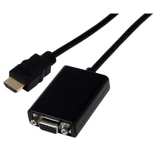 MCL Convertisseur en câble HDMI vers VGA Convertisseur en câble HDMI vers VGA avec audio - 22cm