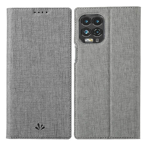 Vili Etui en PU + TPU avec support et porte-carte unique gris pour votre Motorola Moto G100/Edge S