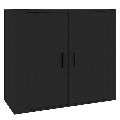 Maison Chic Commode Buffet - Meuble de rangement Noir 80x33x70 cm Bois d'ingénierie -GKD15561