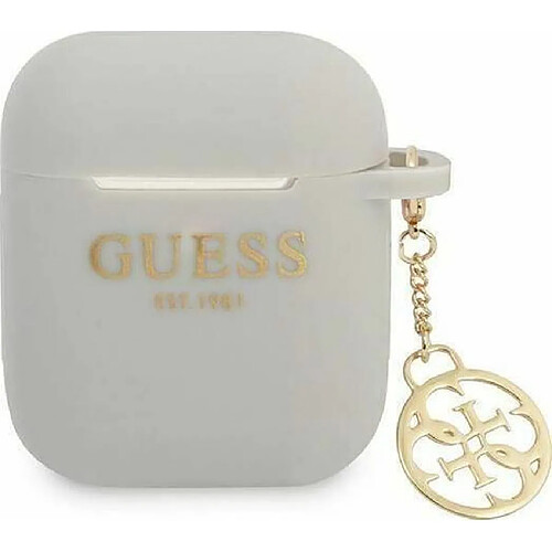 Guess Maroquinerie Guess GUA2LSC4EG Coque de protection pour AirPods Gris/Gris Silicone Charm 4G Collection