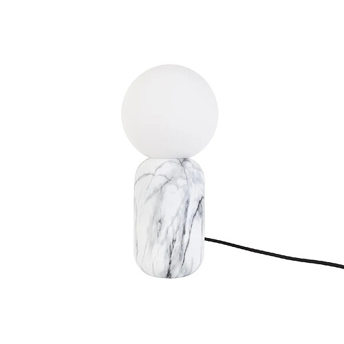 LEITMOTIV Lampe à poser design boule Gala effet marbré - H. 32 cm - Blanc