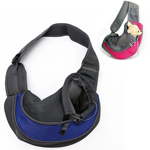 Wewoo Chien et chat Sling Carrier bleu Mains libres Réversible Pet Papoose Bag, Taille: Petit