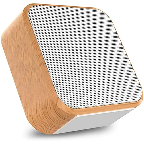 El Contente Haut-parleur à grain de bois Haut-parleurs carrés sans fil Bluetooth portables