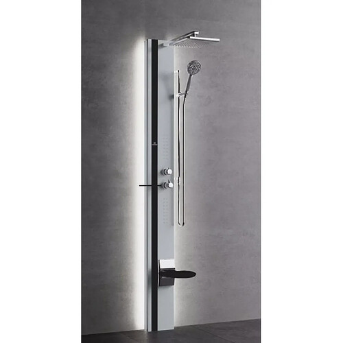 Colonne de douche hydromassante avec LED NOVELLINI LINE 1 argent 215 cm