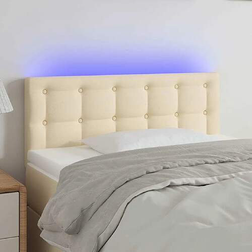 Maison Chic Tête de lit scandinave à LED,meuble de chambre Crème 100x5x78/88 cm Tissu -MN89271