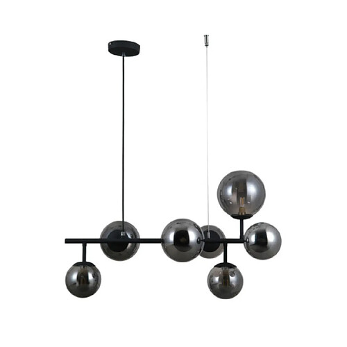 Luminaire Center Suspension Frontera Verre,Acier Satiné noir