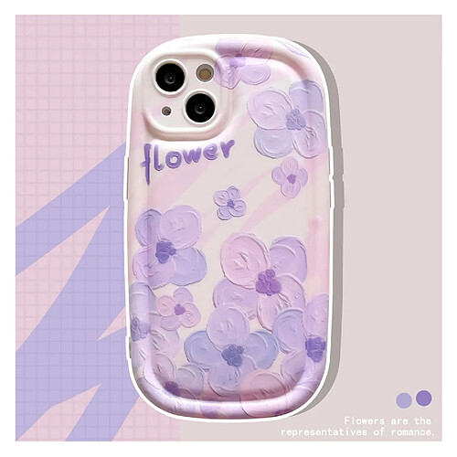 GUPBOO Étui pour iPhone13ProMax Peinture à l'huile fleurs chaîne de cas de téléphone portable de style japonais et coréen