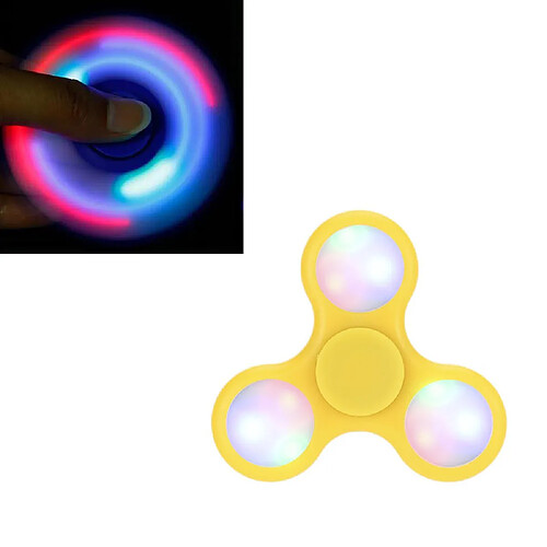 Shopinnov Hand spinner fidget spinner plusieurs modes lumineux ou non lumineux modele jaune