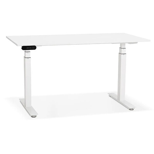 Mes Bureau 140x70x127 cm plateau blanc et métal blanc - ARUBA