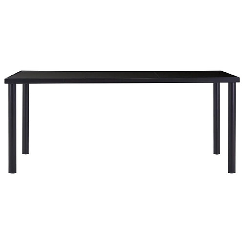 Maison Chic Table de salle à manger,Table à dîner Noir 180x90x75 cm Verre trempé -GKD42402