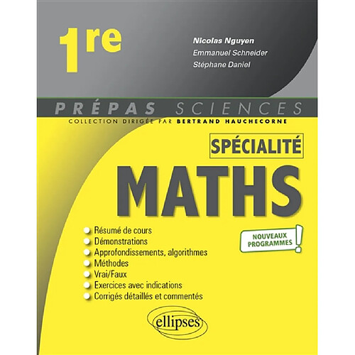 Spécialité maths 1re : nouveaux programmes