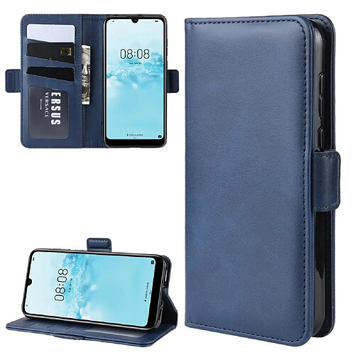 Wewoo Housse Coque Pour Huawei Y5 2019 Double boucle Crazy Horse Business Holster de téléphone portable avec fonction de support de portefeuille de carte bleu