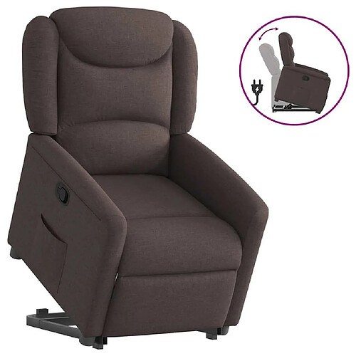 vidaXL Fauteuil inclinable marron foncé tissu