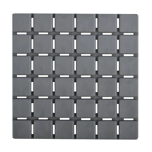 MSV Lot de 5 Tapis antidérapants de douche ou baignoire Caoutchouc QUADRO 13x13cm Gris