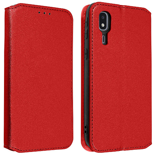 Avizar Housse Samsung Galaxy A2 Core Étui Folio Portefeuille Fonction Support Rouge