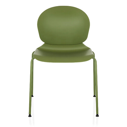 Chaise visiteur / chaise de conférence / chaise empilable T36 VI plastique / acier vert / vert hjh OFFICE