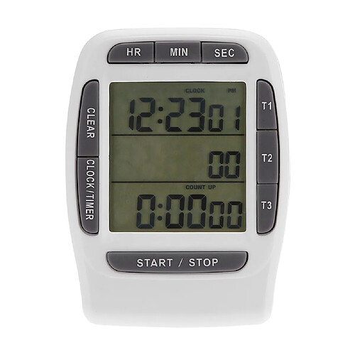 Universal Minuteur LCD numérique portable multicanal à 3 canaux, horloge à compte à rebours précis, minuteur multicanal, minuteur multipièce