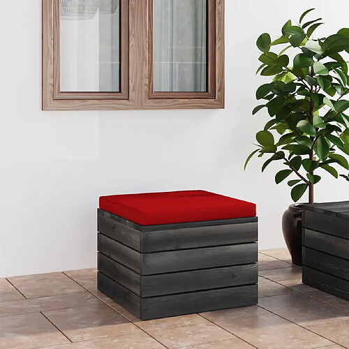 vidaXL Repose-pied palette de jardin avec coussin Bois de pin