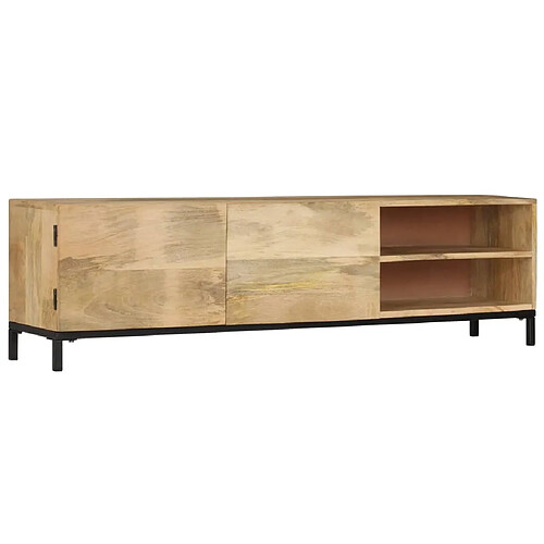 Maison Chic Meuble TV scandinave - Banc TV pour salon 145 x 30 x 41 cm Bois massif de manguier -MN10252