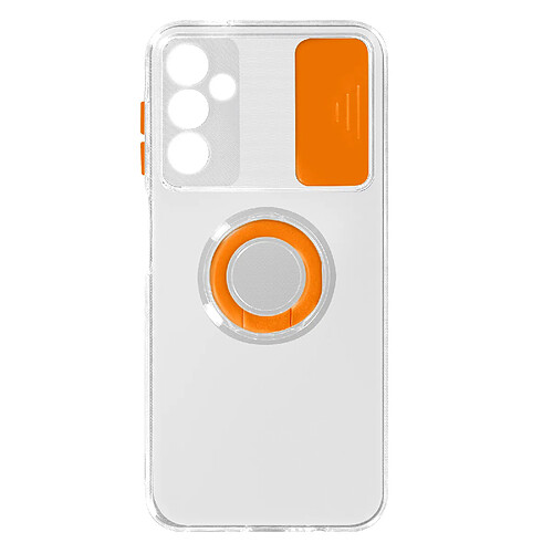 Avizar Coque pour Galaxy A14 4G et 5G avec Cache Caméra Coulissant Bague Support orange