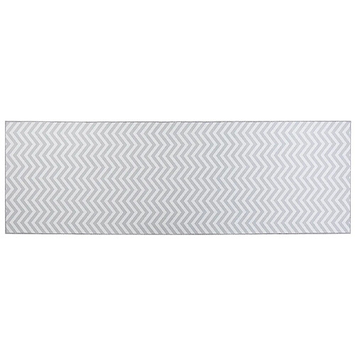 Beliani Tapis blanc et gris 80 x 240 cm SAIKHEDA