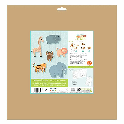 Artemio Kit de mobiles à décorer pour enfants - Animaux de la savane