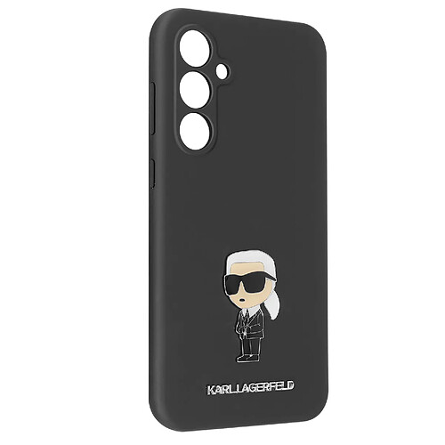 Karl Lagerfeld Coque pour Samsung Galaxy S23 FE Design Ikonik Métal Silicone Rigide Noir