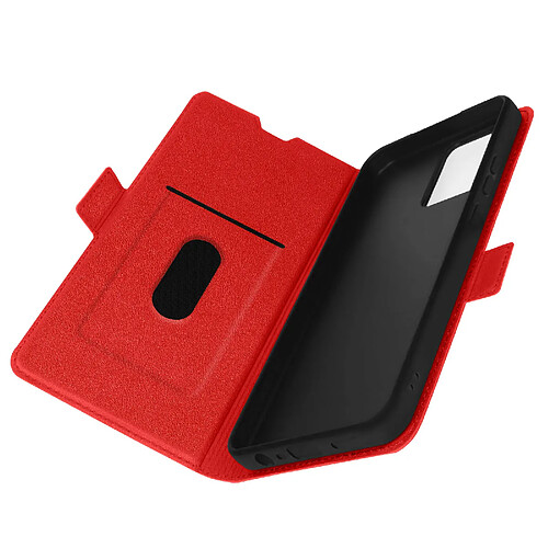 Avizar Étui Realme C30 Porte-cartes Support vidéo Double Languette rouge