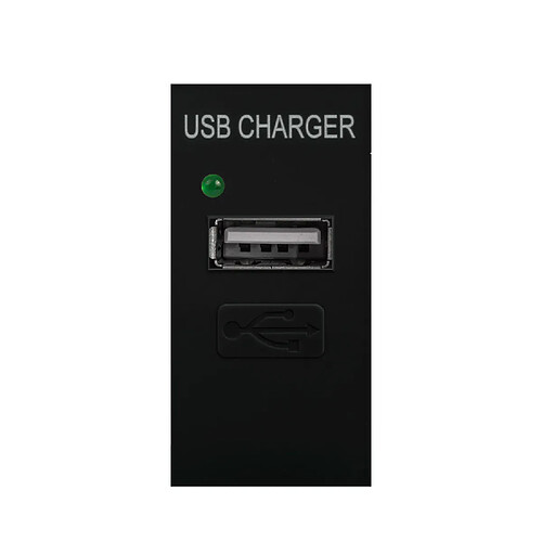 Prise USB avec chargeur - Maclean MCE727B - Connexion USB jusqu'à 1A - murale - modulaire - encastrée - noir