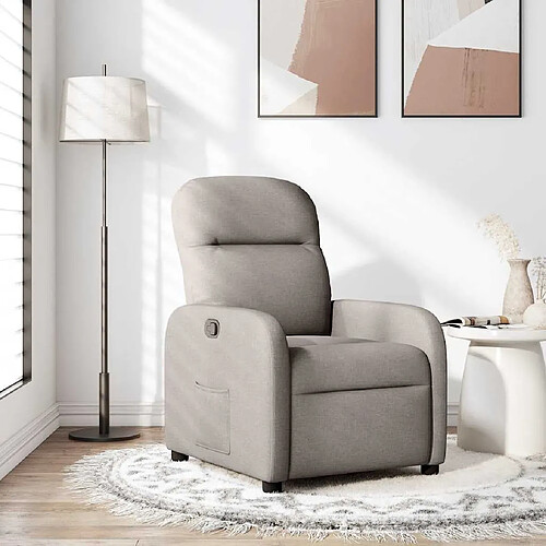 vidaXL Fauteuil inclinable Taupe Tissu