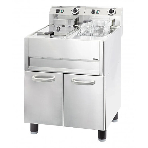 Friteuse professionnelle électrique sur coffre - 2 x 13 Litres - 2x 9900 Watts - Casselin