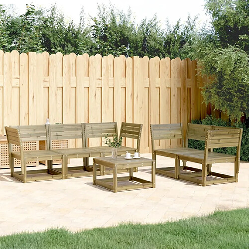 vidaXL Salon de jardin 5 pcs bois de pin imprégné