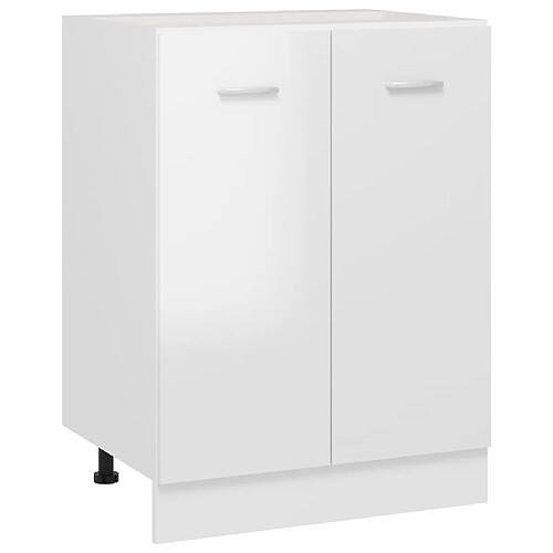 vidaXL Armoire de plancher Blanc brillant 60x46x81,5cm Bois ingénierie