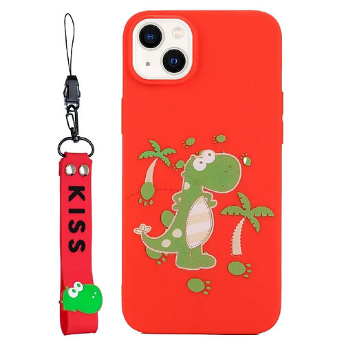 Coque en TPU antichoc, anti-chute avec sangle pour votre iPhone 14 - dinosaure