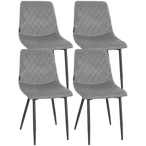 Non Lot de 4 chaises Telde en velours