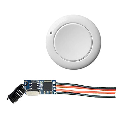 dc12v-36v lampes de panneau d'alimentation petit panneau rond commutateur de commande à distance ensemble bouton noir 433mhz