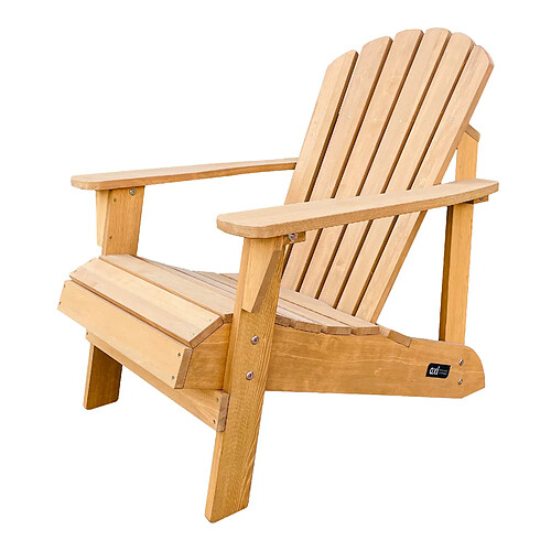 AXI Carmen Chaise Adirondack, Transat Bois, Beige Or | Chaise de Jardin Bois 1 personne /Fauteuil Bois Exterieur/Chaise Bois Exterieur | Fauteuil Exterieur Bois à dossier haut 90 x 78 x 93 cm 14 kg