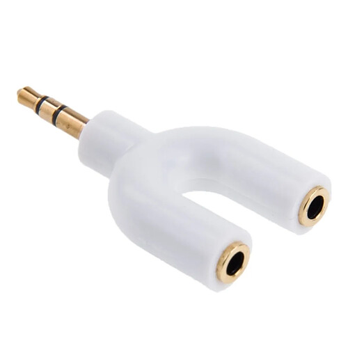 Wewoo Dédoubleur Adaptateur Jack blanc Stéréo Femelle 3.5mm vers Dual 3.5mm