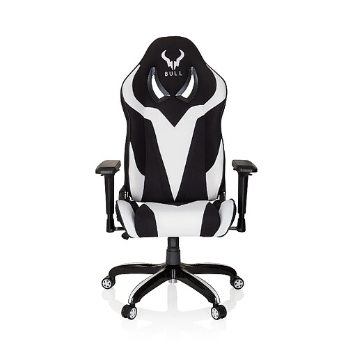 Chaise gaming / Chaise de bureau PROMOTER II en tissu noir / blanc hjh OFFICE