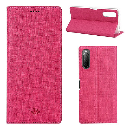 Etui en PU auto-absorbé rose pour votre Sony Xperia 10 II