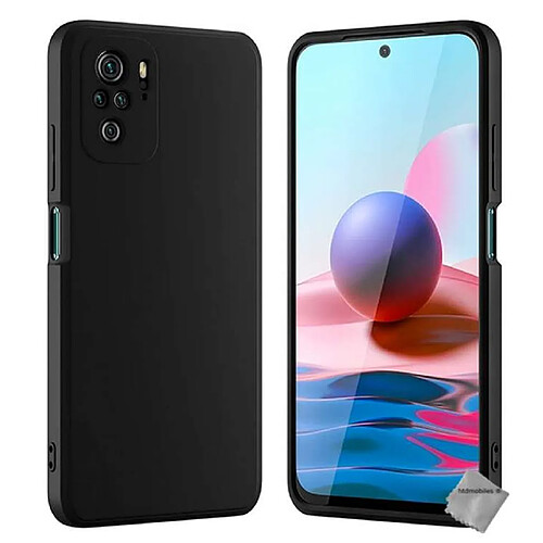 Htdmobiles Coque pour Xiaomi Poco M5s - housse etui silicone gel fine + verre trempe - NOIR