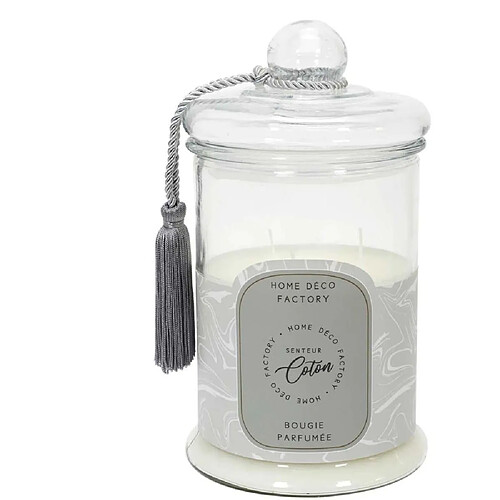 The Home Deco Factory Bougie parfumée Bonbonnière 15,8 cm gris - senteur coton.