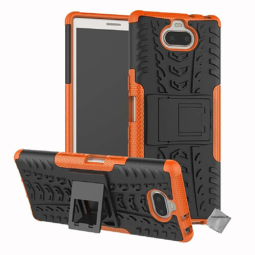 Htdmobiles Coque rigide anti choc pour Sony Xperia 10 + film ecran - ORANGE