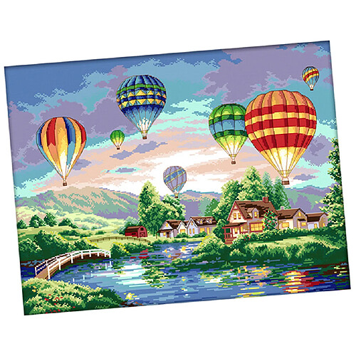 Cadeau de Noël de modèle de ballon à air chaud de kits de point de croix 14ct estampillé