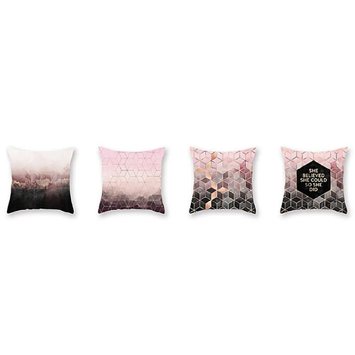 YP Select 4Pcs Rose Golden Powder Pillow et Peach Skin Velvet Pillow Sleeve - 3 Rose 45X45Cm