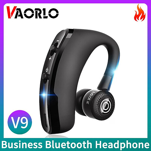 GUPBOO VAORLO V9 Casque Bluetooth Sport Casque Sans Fil avec Micro HD Mains Libres Stéréo Business Casque V8