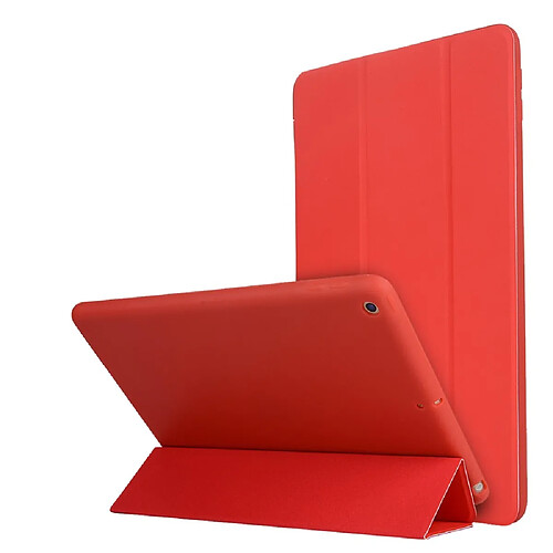 Etui en PU + silicone avec support tri-pliure rouge pour votre Apple iPad 10.2 (2019)