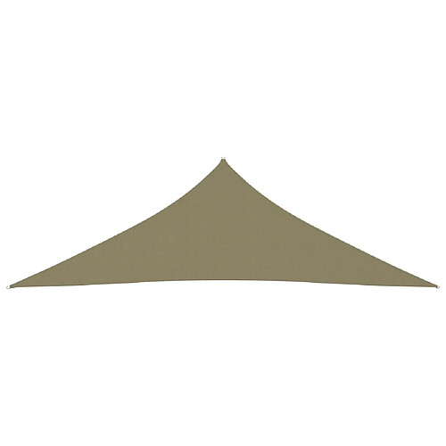 Helloshop26 Voile toile d'ombrage parasol tissu oxford triangulaire 3,5 x 3,5 x 4,9 m beige 02_0009804